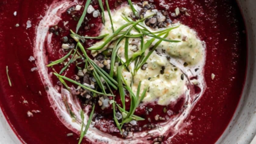 Nigella Beetroot, Rhubarb and Ginger Soup