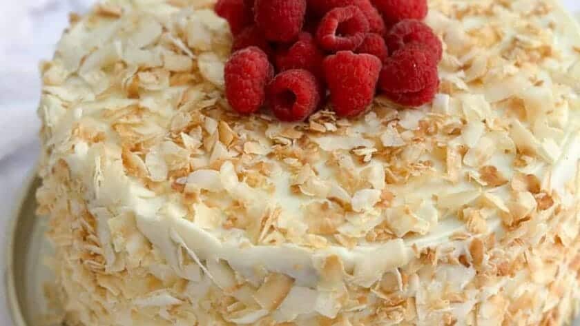 Nigella Coconut and Raspberry Cake